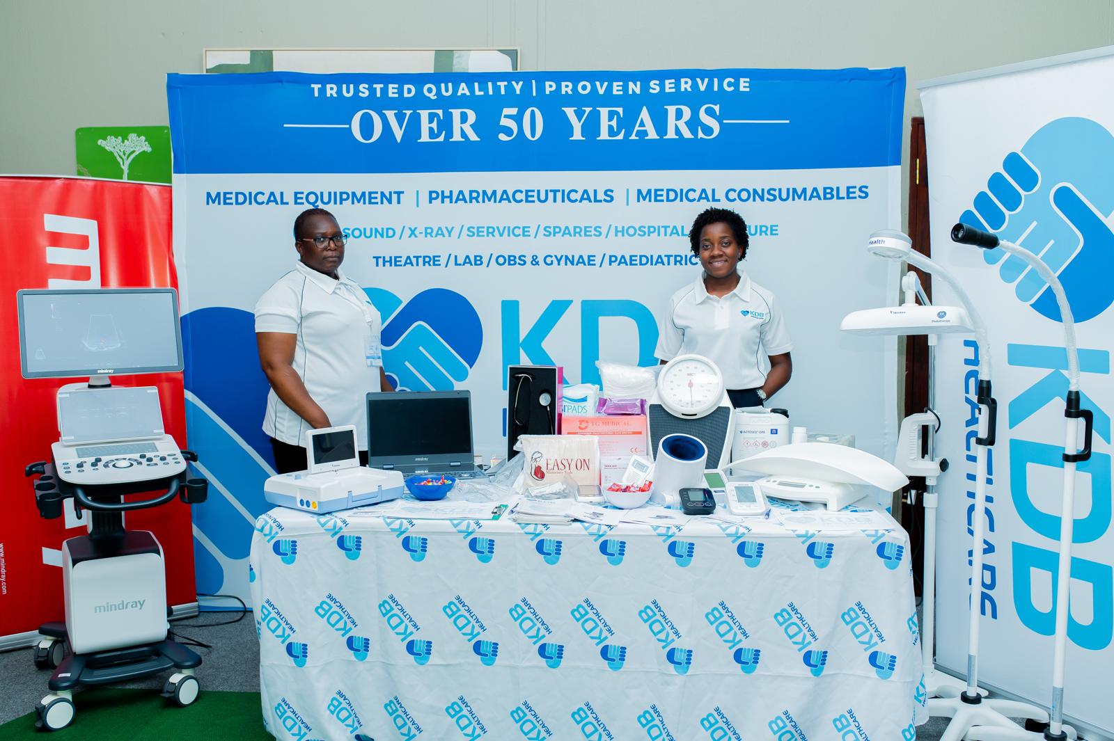 Exhibition stand showcasing ultrasound and maternity equipment at the congress